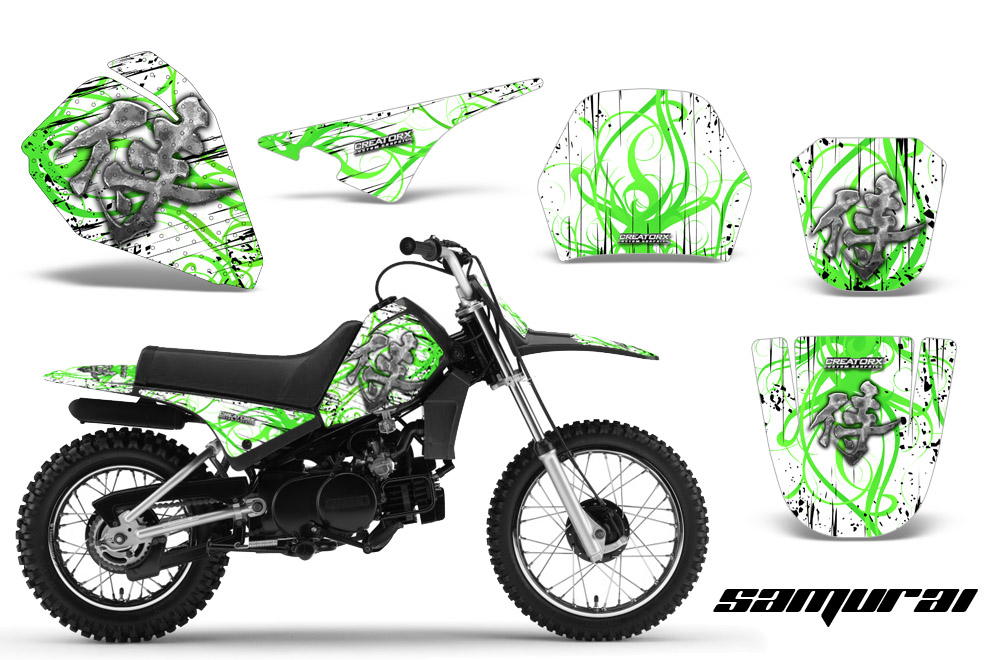 Yamaha PW80 Graphics Kit Samurai Green White